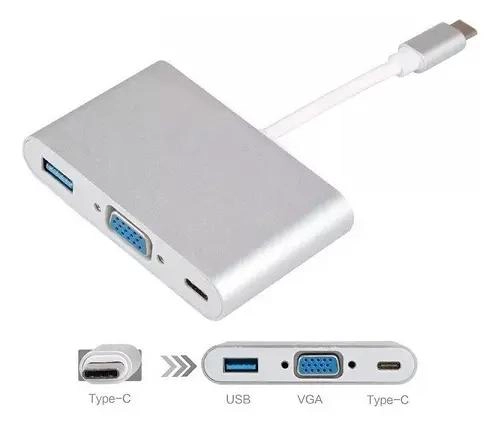 ADAPTADOR USB TIPO C A VGA Y USB 3.0 PARA CONEXIONES 4K - 3