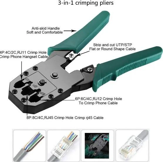 KIT DE HERRAMIENTAS PARA CABLEADO DE REDES UTP Y RJ45 - 2