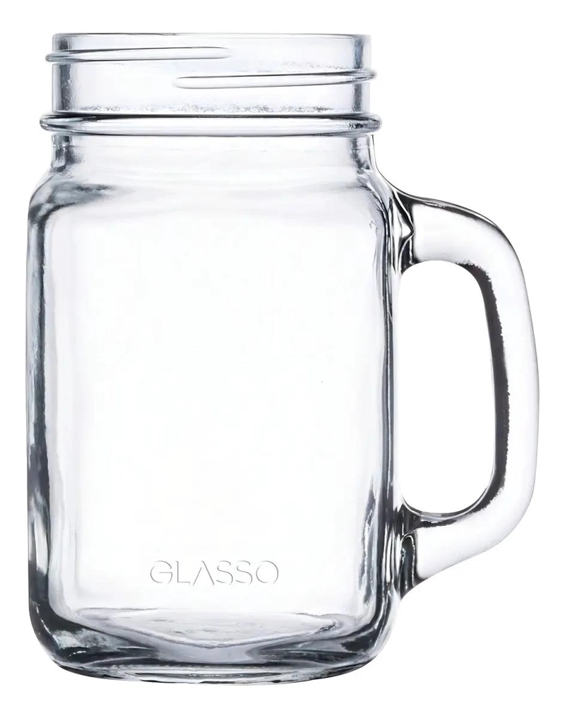 SET DE 4 VASOS MASON JAR DE VIDRIO PARA BEBIDAS - 4