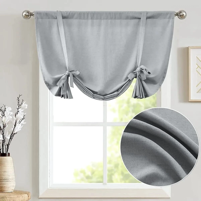 CENEFA TEXTURIZADA DE LINO PARA VENTANAS EN COLOR GRIS - 2