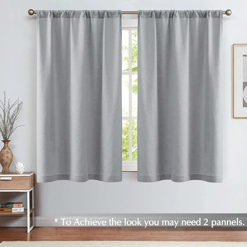 CENEFA TEXTURIZADA DE LINO PARA VENTANAS EN COLOR GRIS - 5