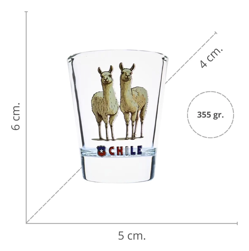 SET DE 4 VASOS SHOT TEQUILA DE 40ML CON DISEÑOS DE CHILE - 6