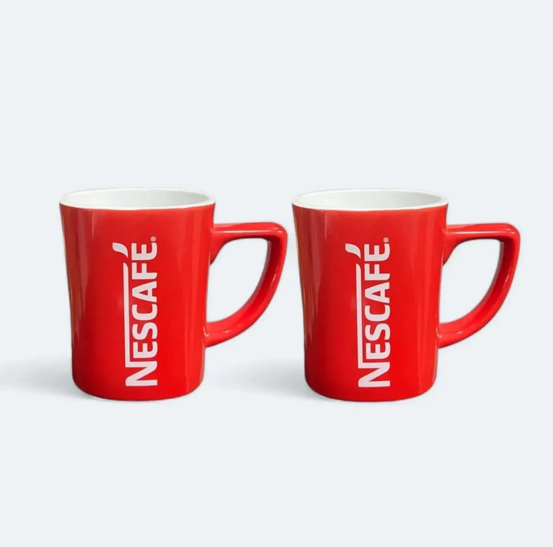 SET DE 2 TAZAS MUG COLOR ROJO PARA BEBIDAS CALIENTES - 1