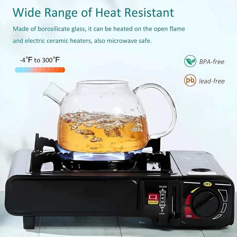TETERA DE VIDRIO BOROSILICATO 1L CON INFUSOR Y TAPA DE MADERA - 7