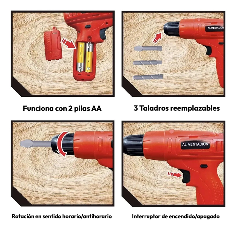 SET DE HERRAMIENTAS DE JUGUETE 42 PIEZAS CON TALADRO ELE CTRICO - 1