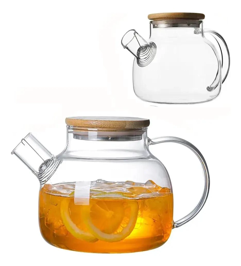 TETERA DE VIDRIO BOROSILICATO 1000 ML RESISTENTE AL CALOR Y FRIO - 1