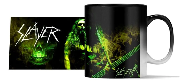 TAZA MAGICA DE CERAMICA CON DISEÑO DE BANDA DE METAL - 1
