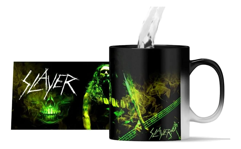 TAZA MAGICA DE CERAMICA CON DISEÑO DE BANDA DE METAL - 2