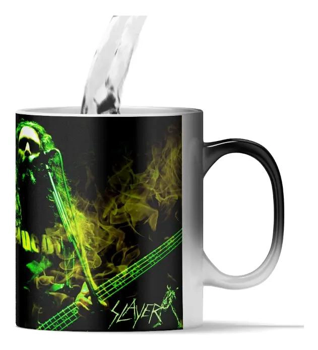 TAZA MAGICA DE CERAMICA CON DISEÑO DE BANDA DE METAL - 3