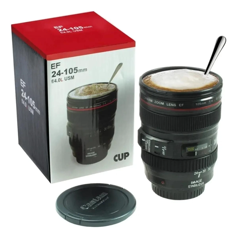 TAZA VASO DISEÑO LENTE CAMARA FOTOGRAFICA 350 ML - 1