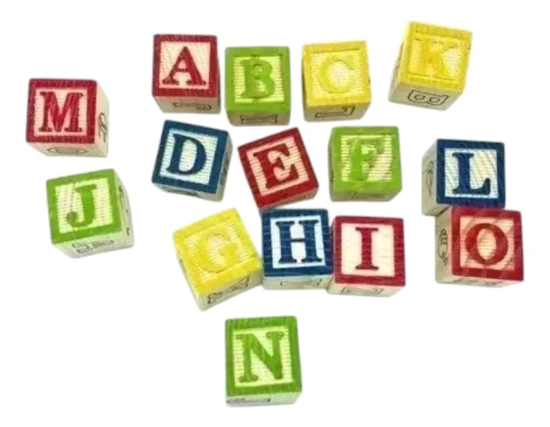JUEGO DIDACTICO CUBOS DE MADERA CON LETRAS Y NUMEROS - 3