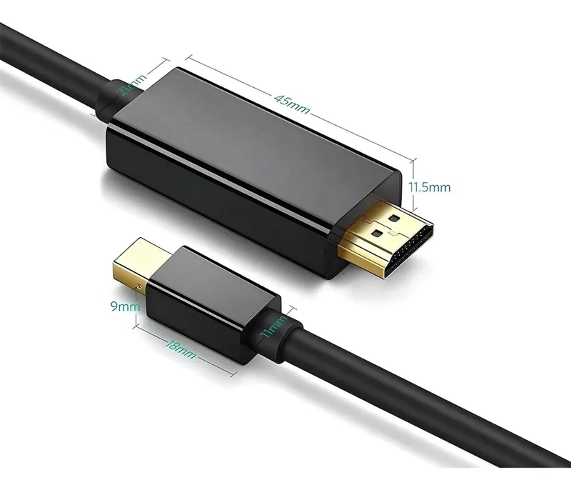 CABLE MINI DISPLAYPORT A HDMI 1.8M PARA CONEXIONES ESTABLES - 7