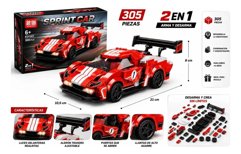 AUTO DE CARRERAS F1 PARA ARMAR BLOQUES DE CONSTRUCCION - 2