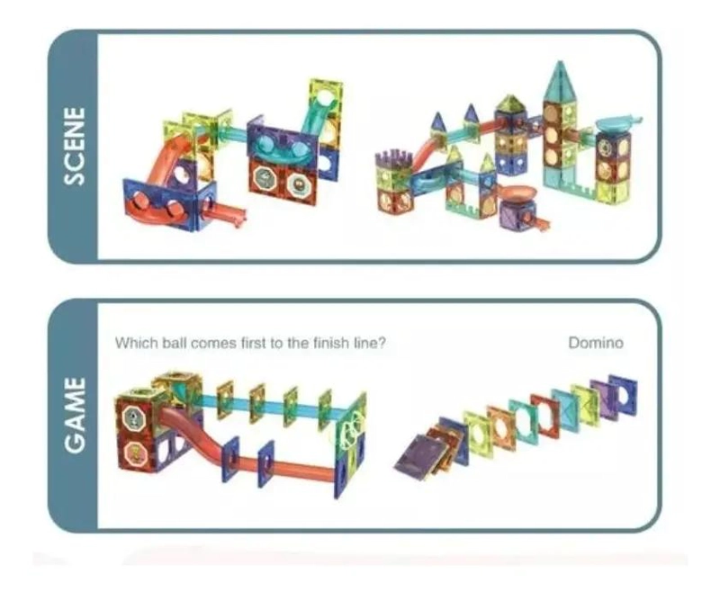 BLOQUES MAGNE TICOS PARA CONSTRUCCION Y PISTA DE BOLAS 40 PIEZAS - 4