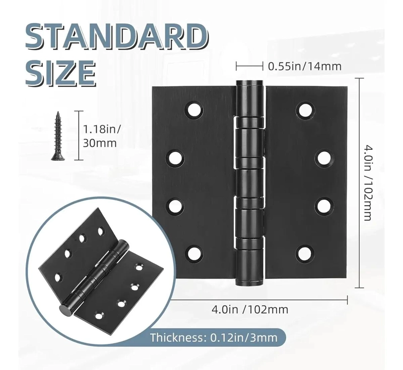 PACK DE 3 BISAGRAS CON RODAMIENTOS 4X4 PULGADAS PARA PUERTAS - 2