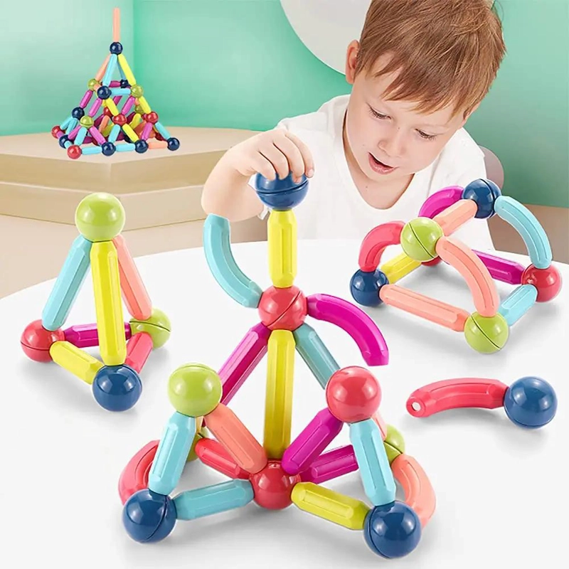 JUEGO DE BLOQUES MAGNE TICOS DE 68 PIEZAS PARA NIÑOS - 1