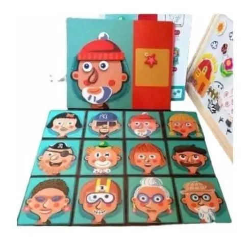 PUZZLE MAGNE TICO DE MADERA PARA NIÑOS CON RASGOS FACIALES - 2