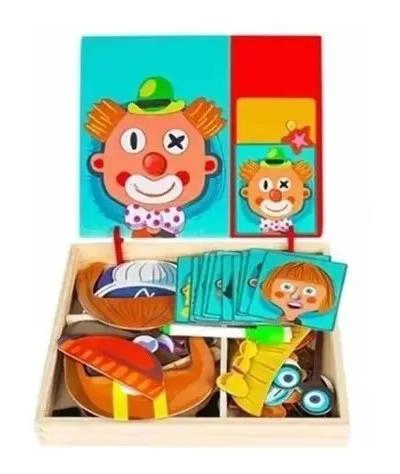 PUZZLE MAGNE TICO DE MADERA PARA NIÑOS CON RASGOS FACIALES - 4