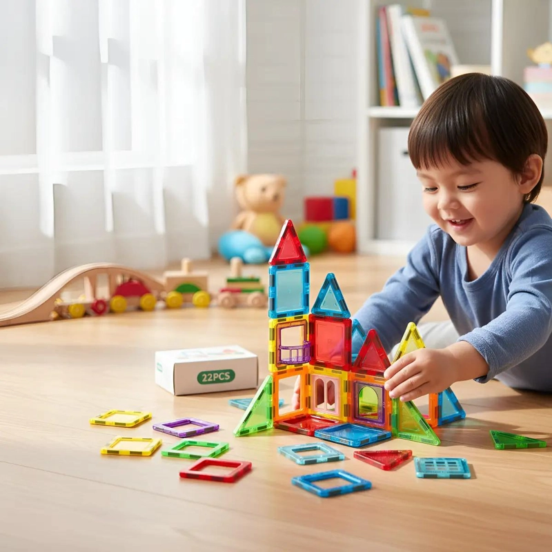 BLOQUES MAGNE TICOS DE CONSTRUCCION 22 PIEZAS PARA NIÑOS - 2