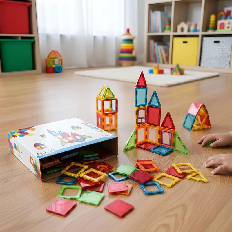 BLOQUES MAGNE TICOS DE CONSTRUCCION 22 PIEZAS PARA NIÑOS - 3