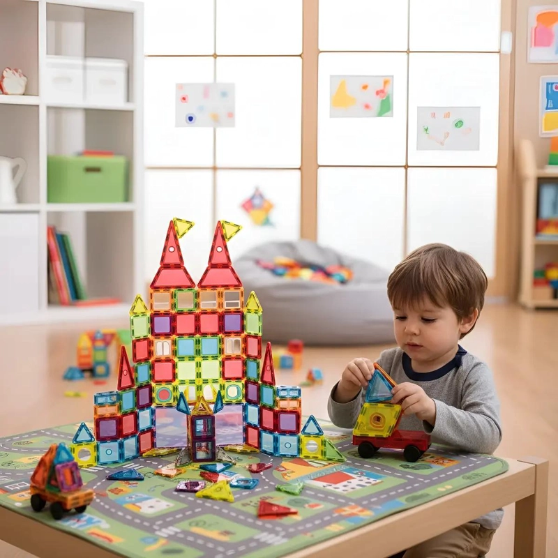 BLOQUES MAGNE TICOS DE CONSTRUCCION 22 PIEZAS PARA NIÑOS - 5