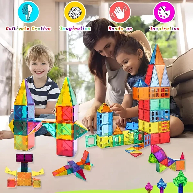 BLOQUES MAGNE TICOS DE CONSTRUCCION 22 PIEZAS PARA NIÑOS - 6