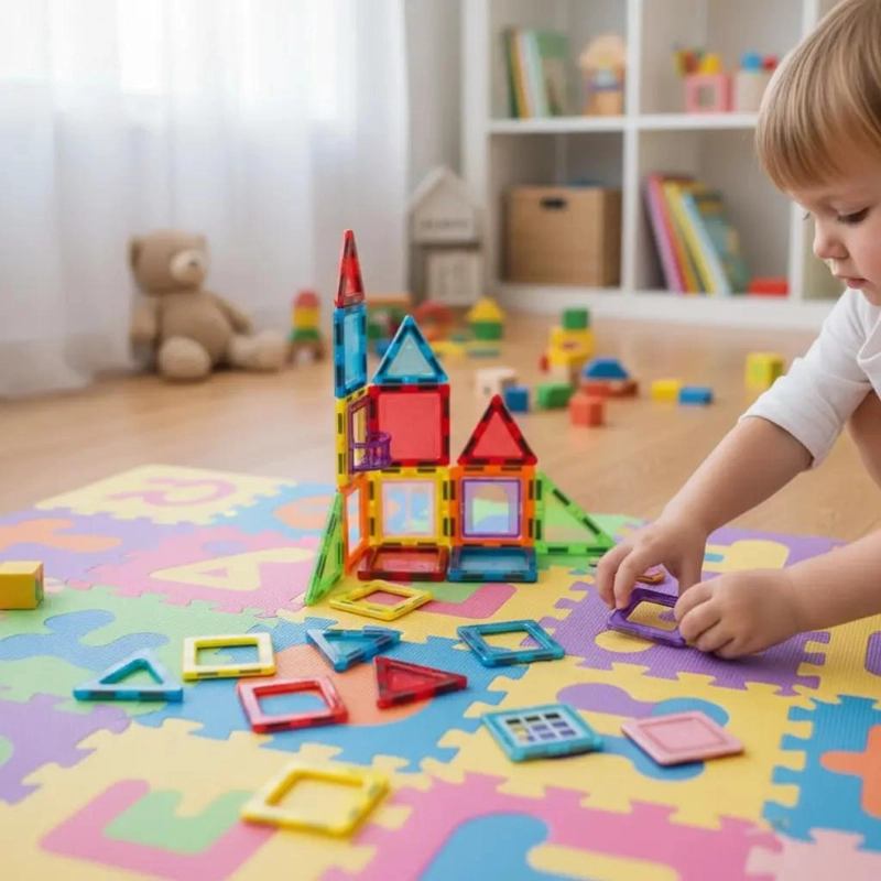BLOQUES MAGNE TICOS DE CONSTRUCCION 22 PIEZAS PARA NIÑOS - 8