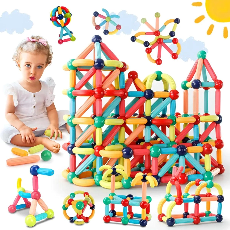 BLOQUES MAGNE TICOS DE CONSTRUCCION PARA NIÑOS 68 PIEZAS - 1