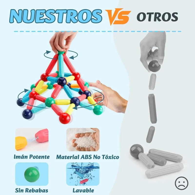 BLOQUES MAGNE TICOS DE CONSTRUCCION PARA NIÑOS 68 PIEZAS - 4