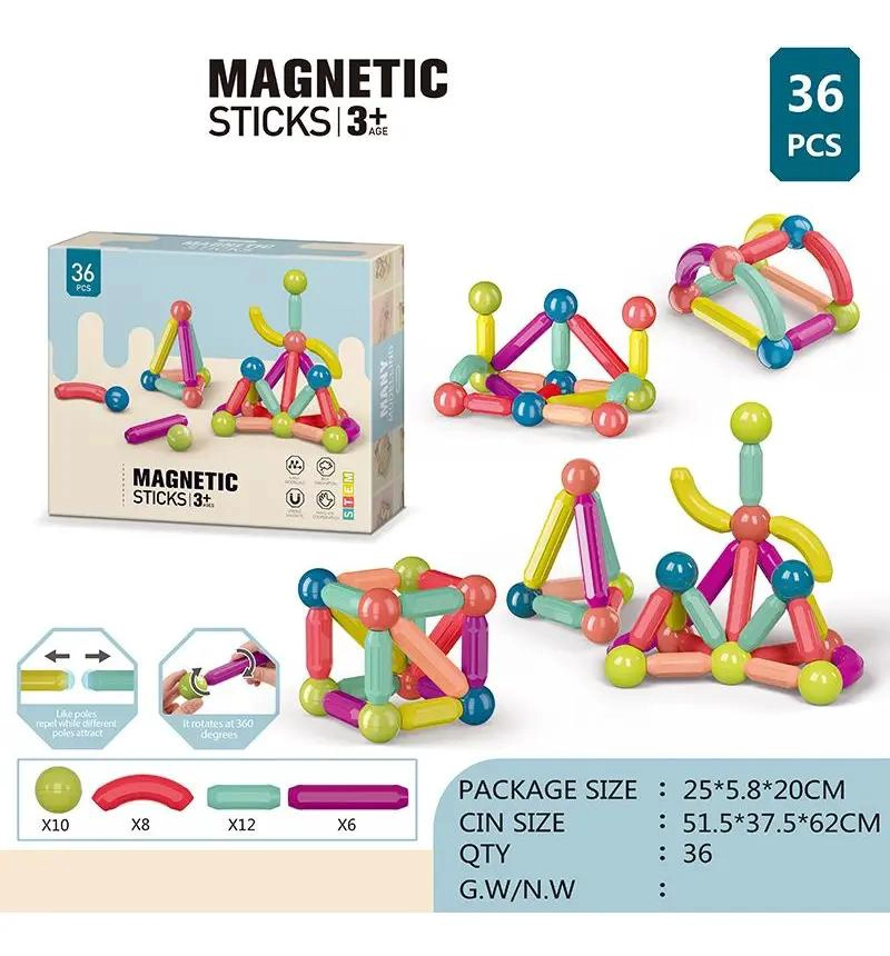 JUEGO DE CONSTRUCCION MAGNE TICA PARA NIÑOS 36 PIEZAS - 2
