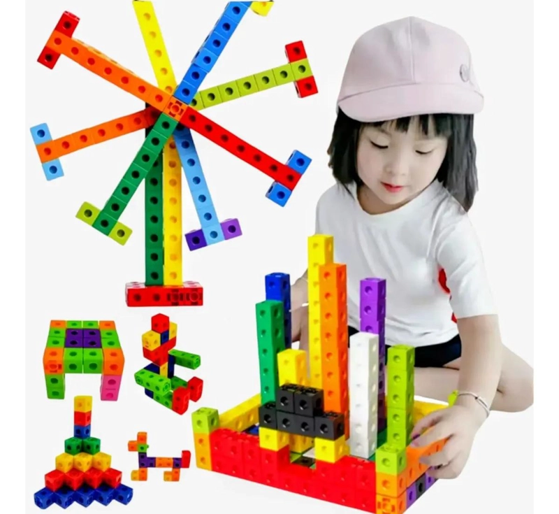 JUGUETE EDUCATIVO DE MATEMATICAS CON 100 CUBOS DE CONSTRUCCION - 2