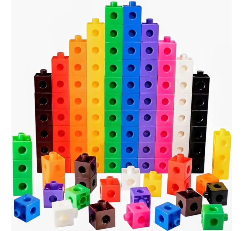 JUGUETE EDUCATIVO DE MATEMATICAS CON 100 CUBOS DE CONSTRUCCION - 4