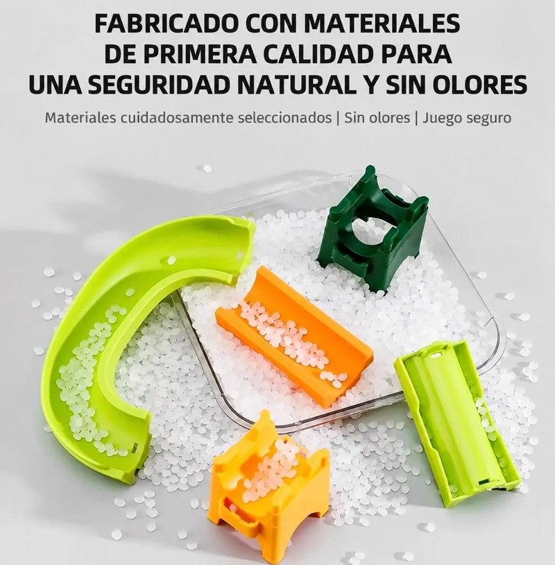 JUEGO DE CONSTRUCCION DE BLOQUES CON TOBOGAN PARA NIÑOS - 8