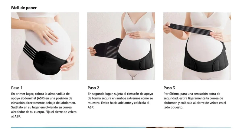 FAJA MATERNAL AJUSTABLE PARA SOPORTE ESPALDA Y ABDOMEN - 3