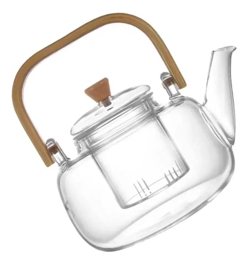 TETERA DE VIDRIO MULTIUSOS TRANSPARENTE 900ML PARA INFUSIONES - 1