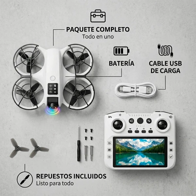 DRONE BRUSHLESS PROFESIONAL CON CAMARA Y PANTALLA LCD INTEGRADA - 4