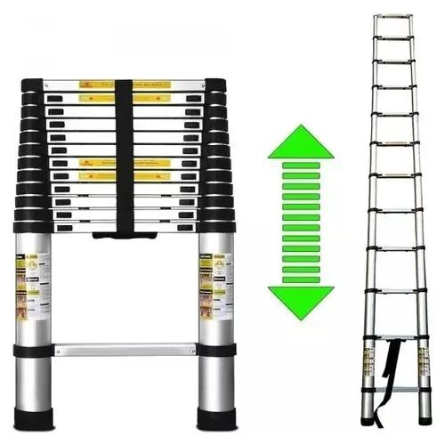 ESCALERA TELESCOPICA DE ALUMINIO 3.2 METROS CON SOPORTE DE 150KG - 6