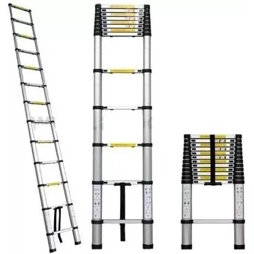 ESCALERA TELESCOPICA DE ALUMINIO 3.8 METROS CON SOPORTE DE 150 KG - 7