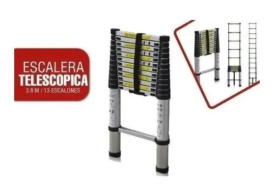 ESCALERA TELESCOPICA DE ALUMINIO 3.8 METROS PARA HOGAR Y TRABAJO - 2