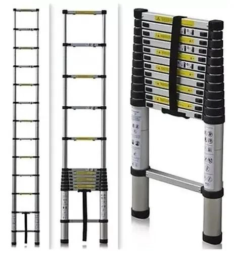 ESCALERA TELESCOPICA DE ALUMINIO 3.8 METROS CON SOPORTE DE 150 KG - 4