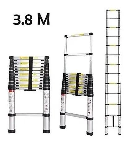ESCALERA TELESCOPICA DE ALUMINIO 3.8 METROS PARA HOGAR Y TRABAJO - 3