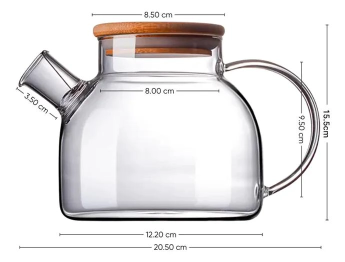 JARRA DE VIDRIO CON TAPA DE BAMBU PARA INFUSIONES DE TE - 4