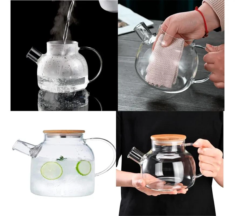 JARRA DE VIDRIO CON TAPA DE BAMBU PARA INFUSIONES DE TE - 6