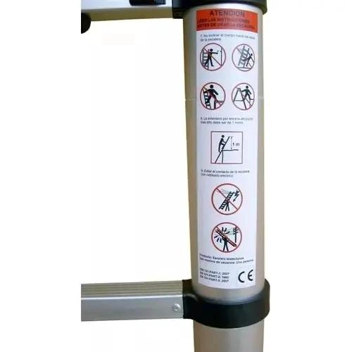 ESCALERA TELESCOPICA DE ALUMINIO 3.2 METROS CON SOPORTE DE 150KG - 4