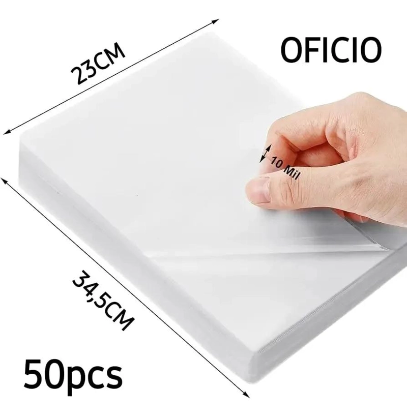 PACK DE 50 MICAS TE RMICAS PARA LAMINACION OFICIO - 2