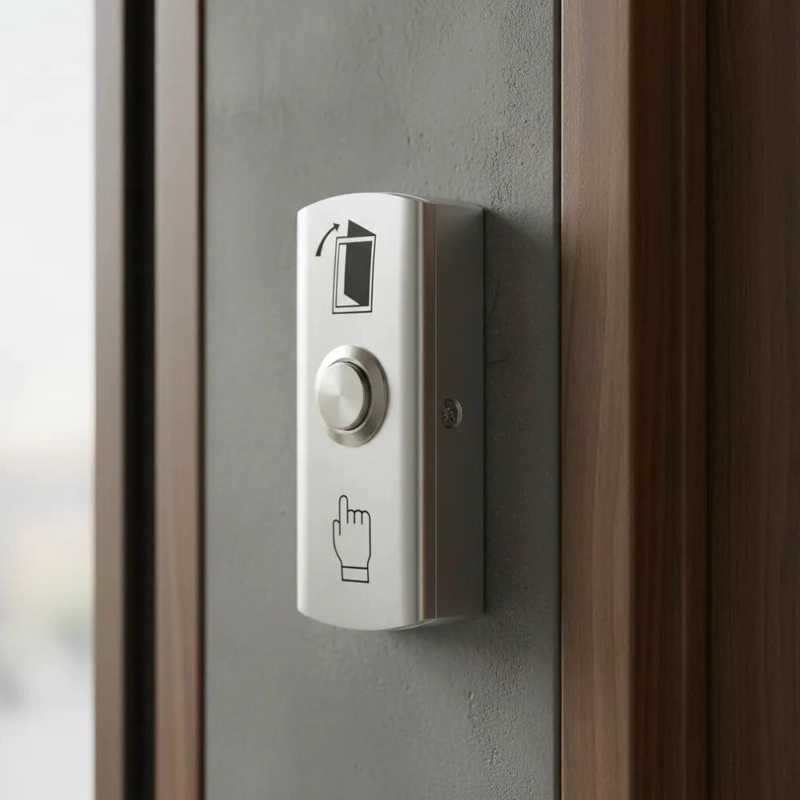 BOTON DE SALIDA EN ACERO INOXIDABLE PARA PUERTAS Y PORTONES - 3