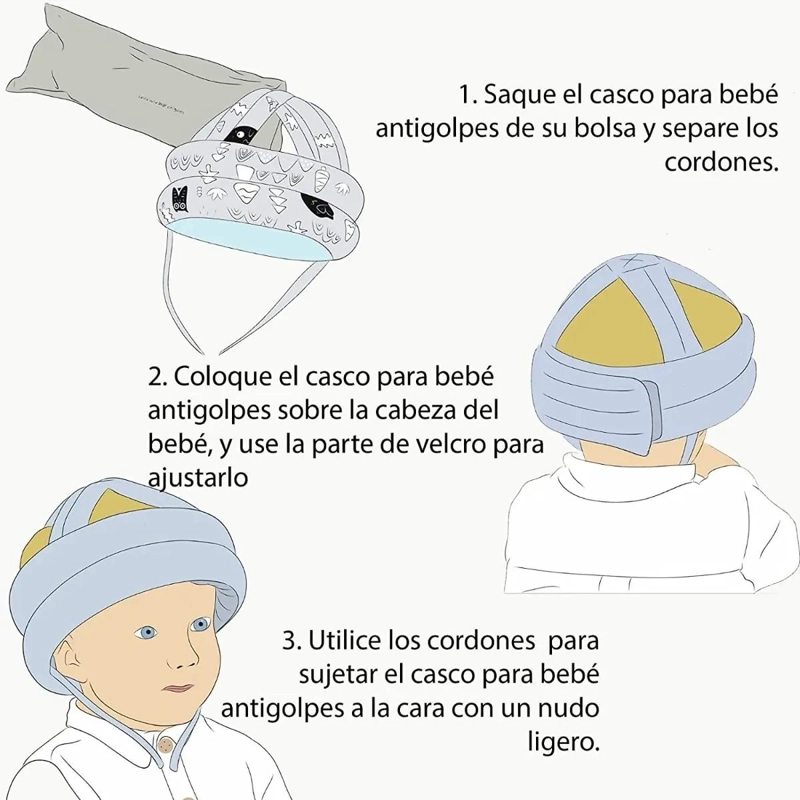 CASCO DE SEGURIDAD AJUSTABLE PARA BEBE S IDEAL PARA PRIMEROS PASOS - 4