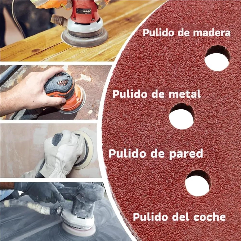 150 LIJAS VELCRO 5 PULGADAS PARA MADERA Y METAL - 3