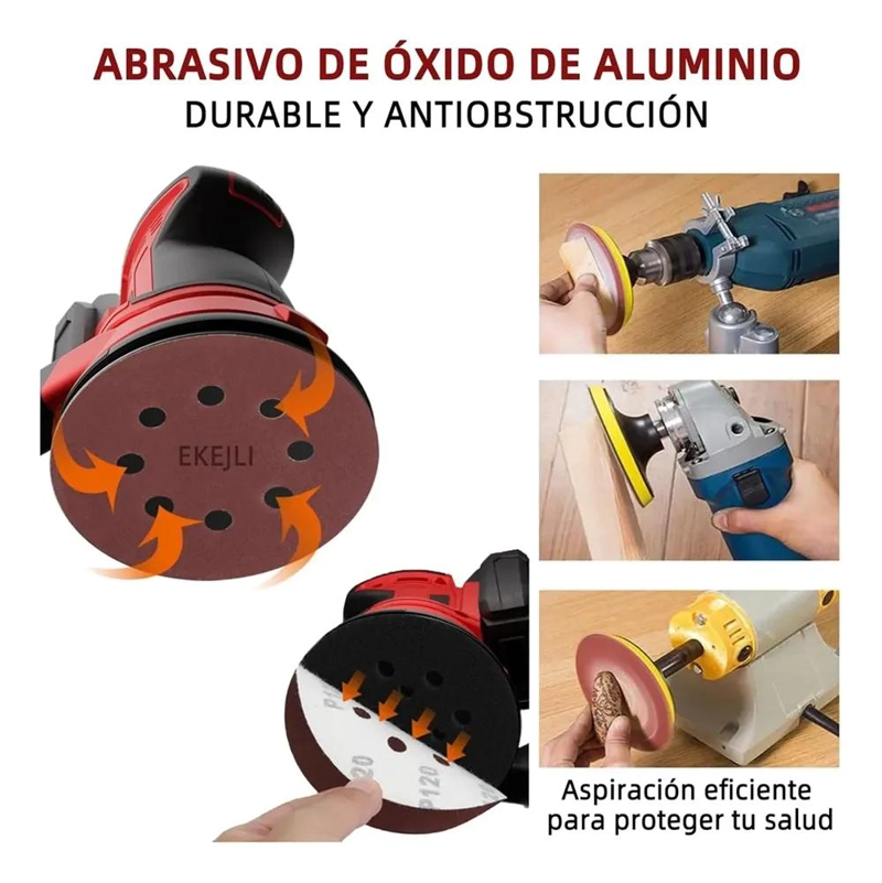 150 LIJAS VELCRO 5 PULGADAS PARA MADERA Y METAL - 4