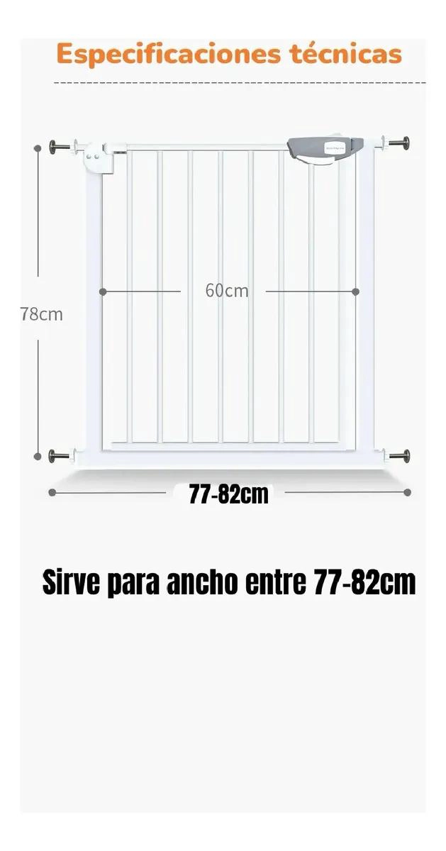 PUERTA DE SEGURIDAD REJA PARA BEBE S AJUSTABLE 77-82 CM - 7